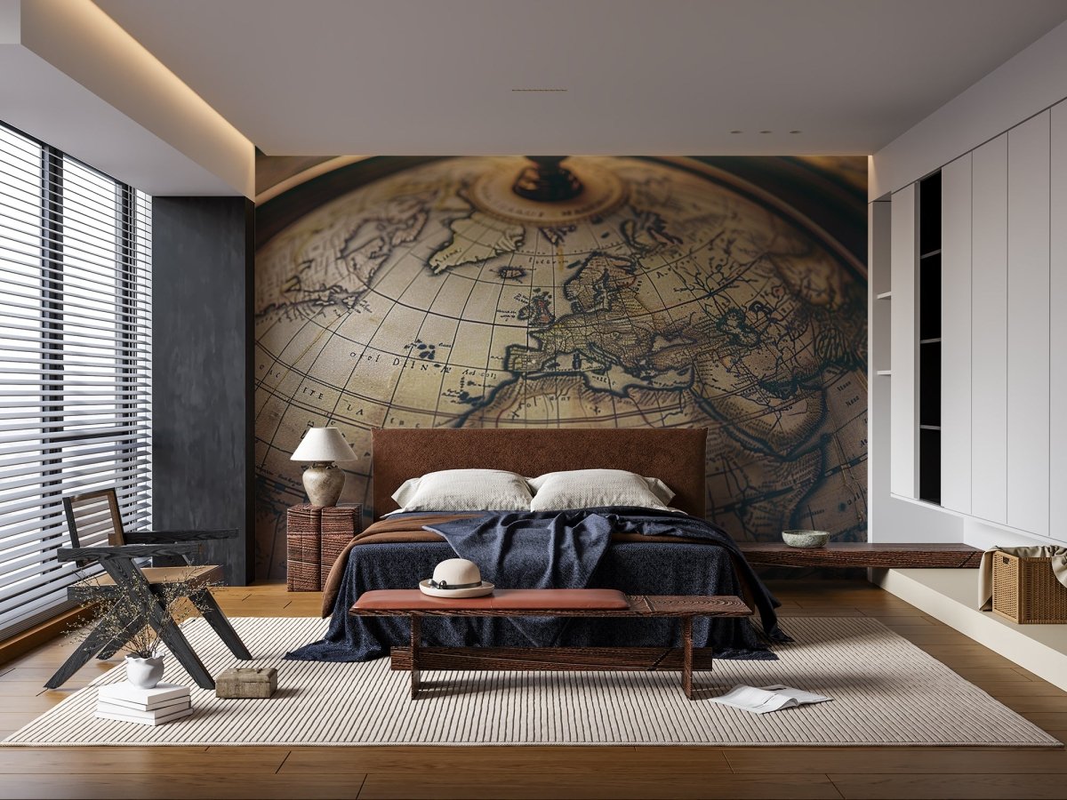 Monde d'Hier : Éclat d'une Mappemonde Vintage en Papier Peint - Illulart: Papier peint panoramique