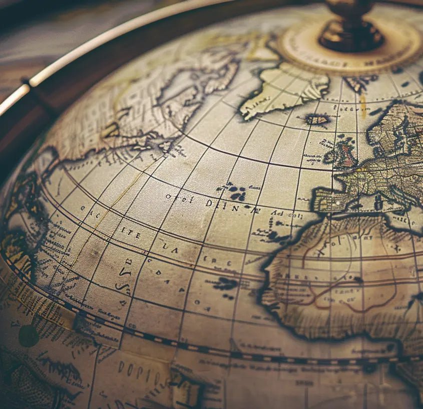 Monde d'Hier : Éclat d'une Mappemonde Vintage en Papier Peint - Illulart: Papier peint panoramique