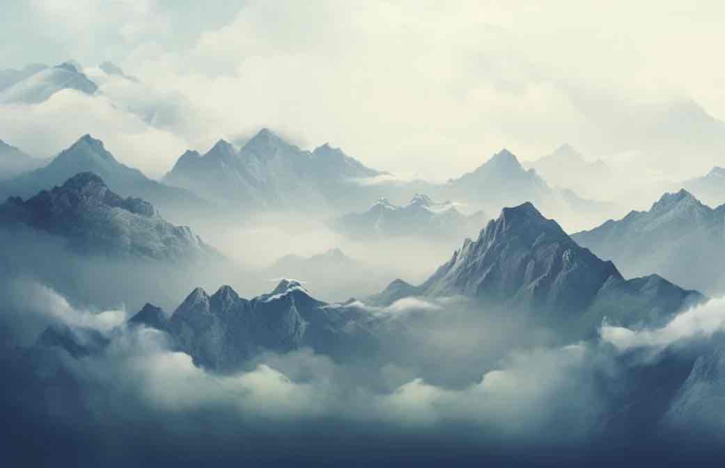 Montagnes Majestueuses - Illulart: Papier peint panoramique