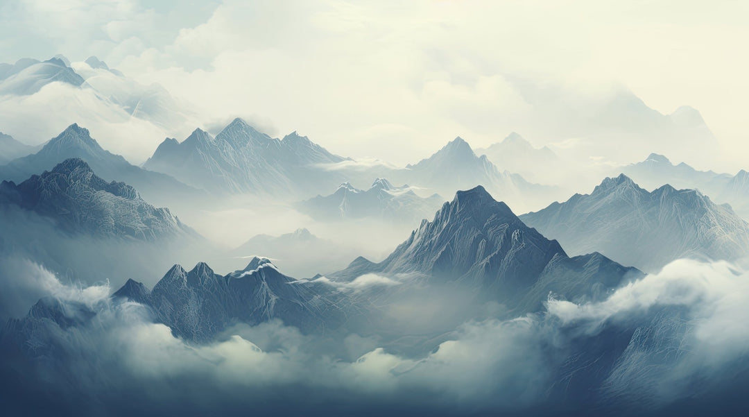 Montagnes Majestueuses - Illulart: Papier peint panoramique