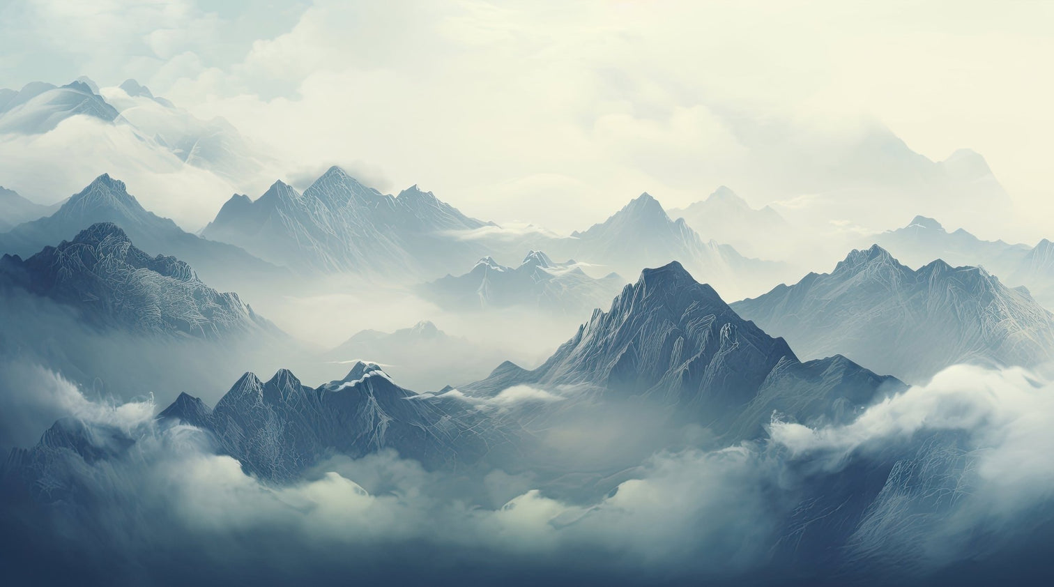 Montagnes Majestueuses - Illulart: Papier peint panoramique