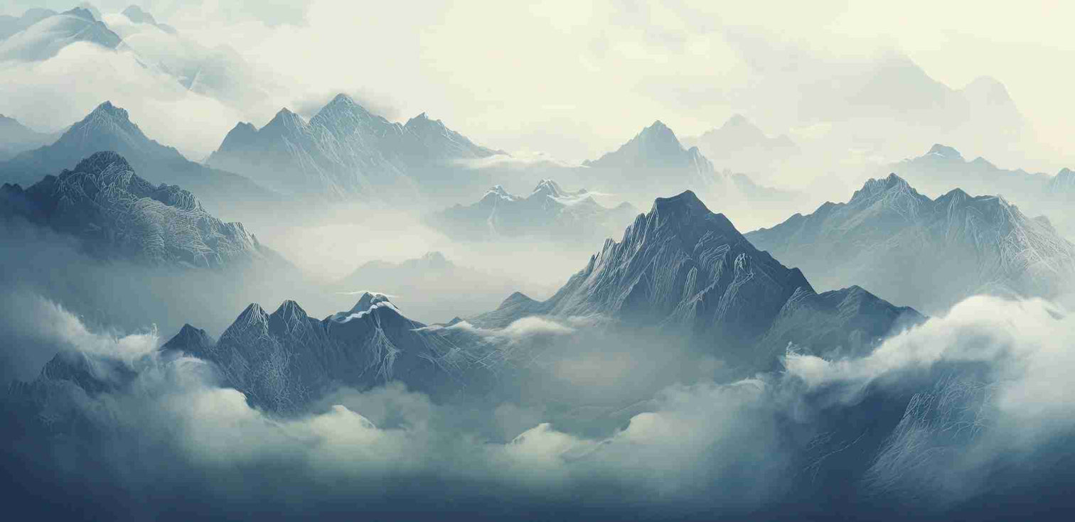 Montagnes Majestueuses - Illulart: Papier peint panoramique
