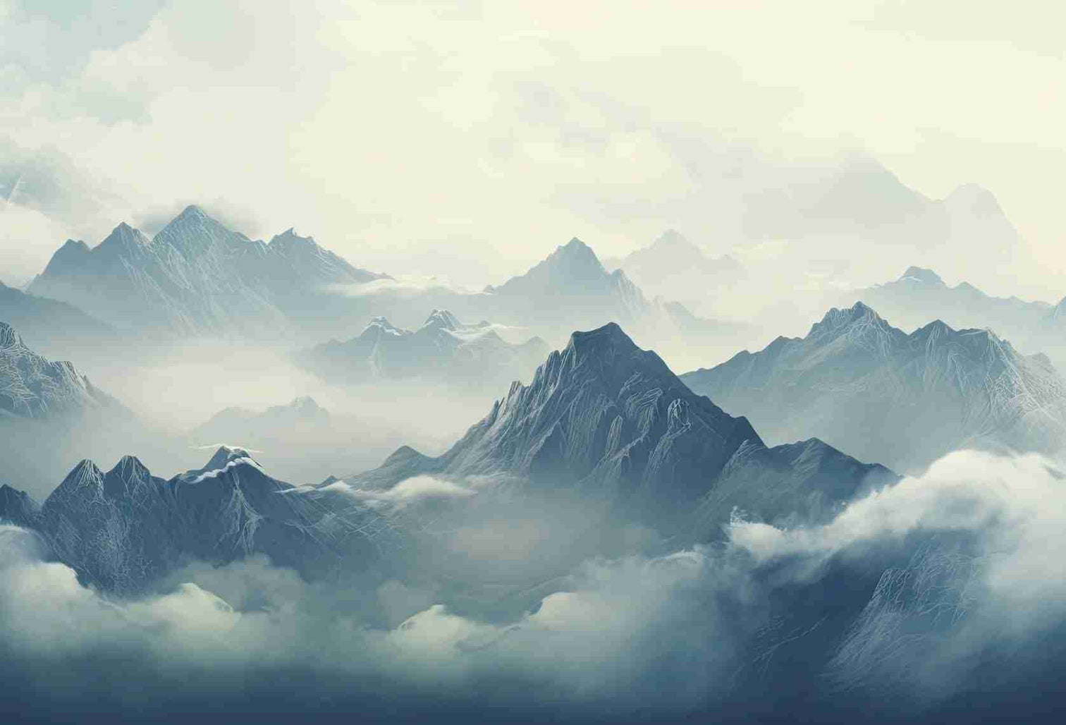 Montagnes Majestueuses - Illulart: Papier peint panoramique