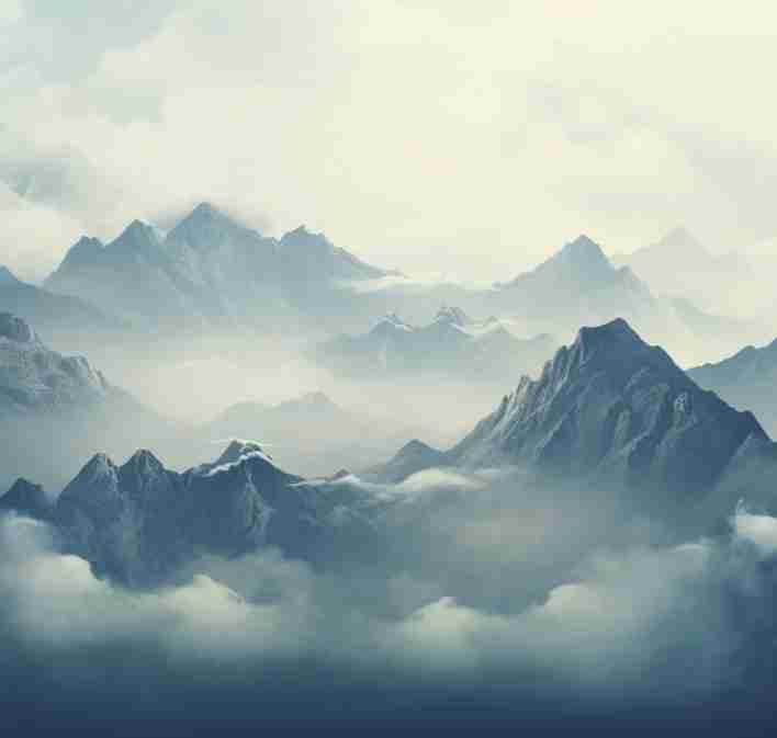 Montagnes Majestueuses - Illulart: Papier peint panoramique