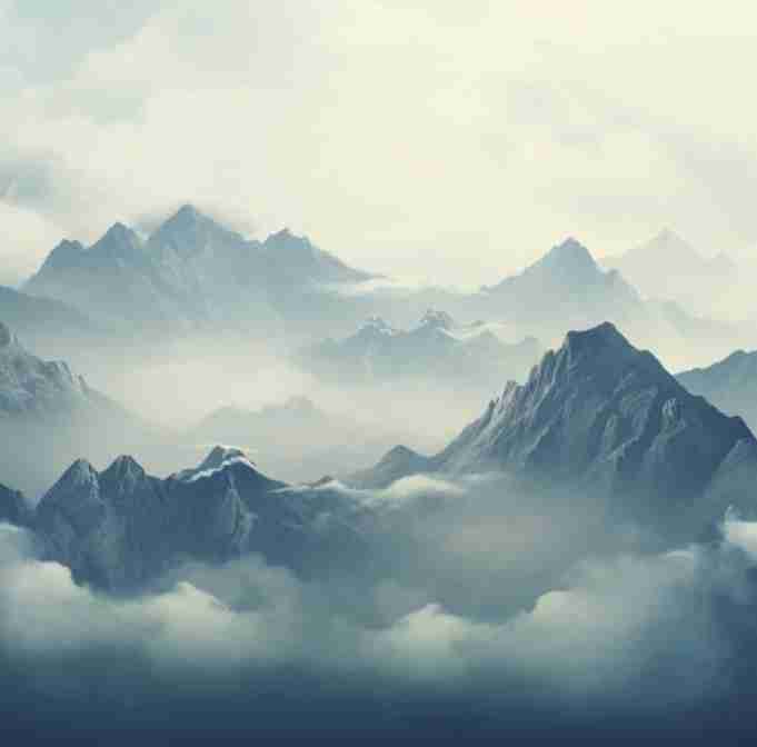 Montagnes Majestueuses - Illulart: Papier peint panoramique