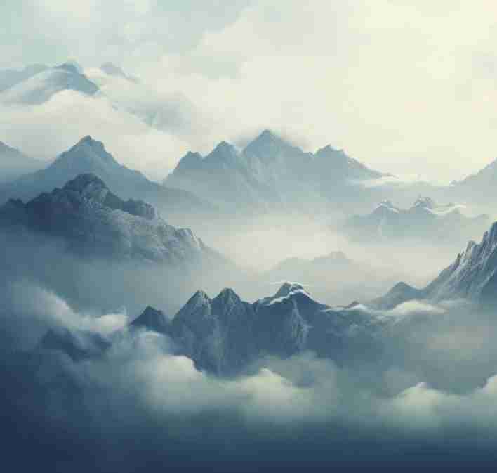 Montagnes Majestueuses - Illulart: Papier peint panoramique