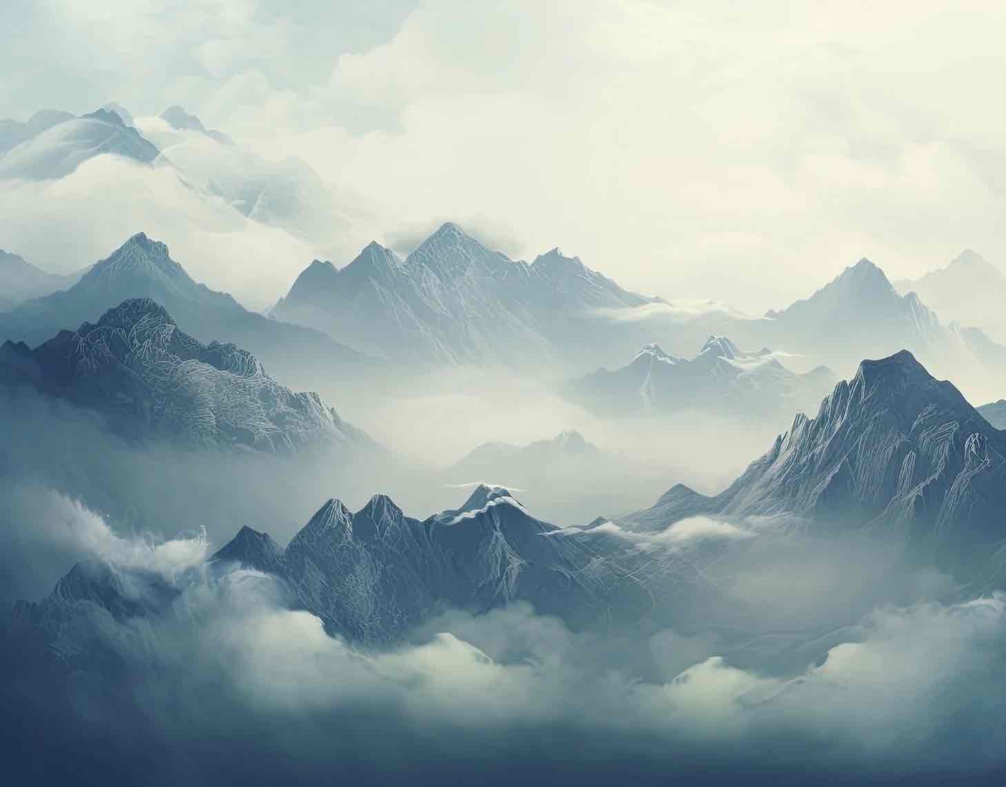 Montagnes Majestueuses - Illulart: Papier peint panoramique