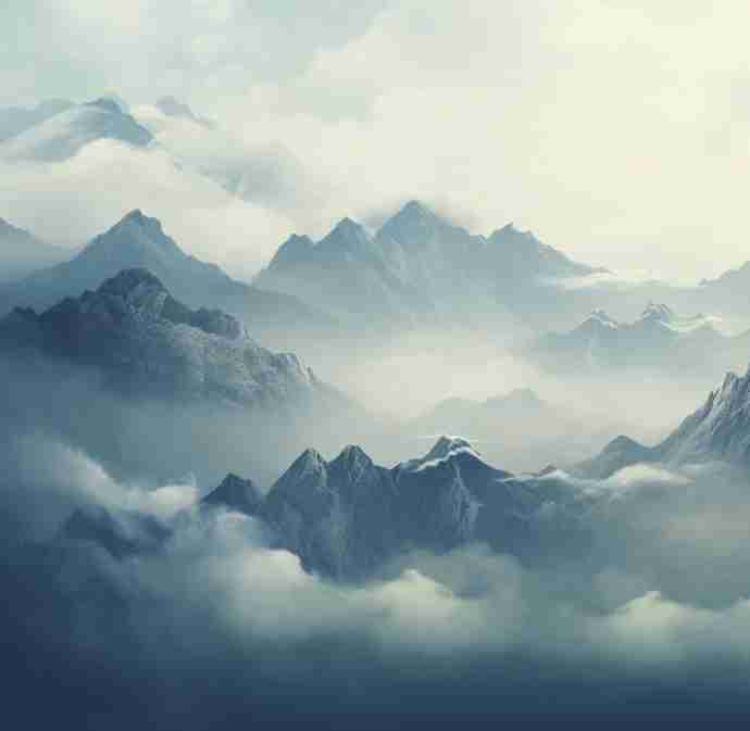 Montagnes Majestueuses - Illulart: Papier peint panoramique