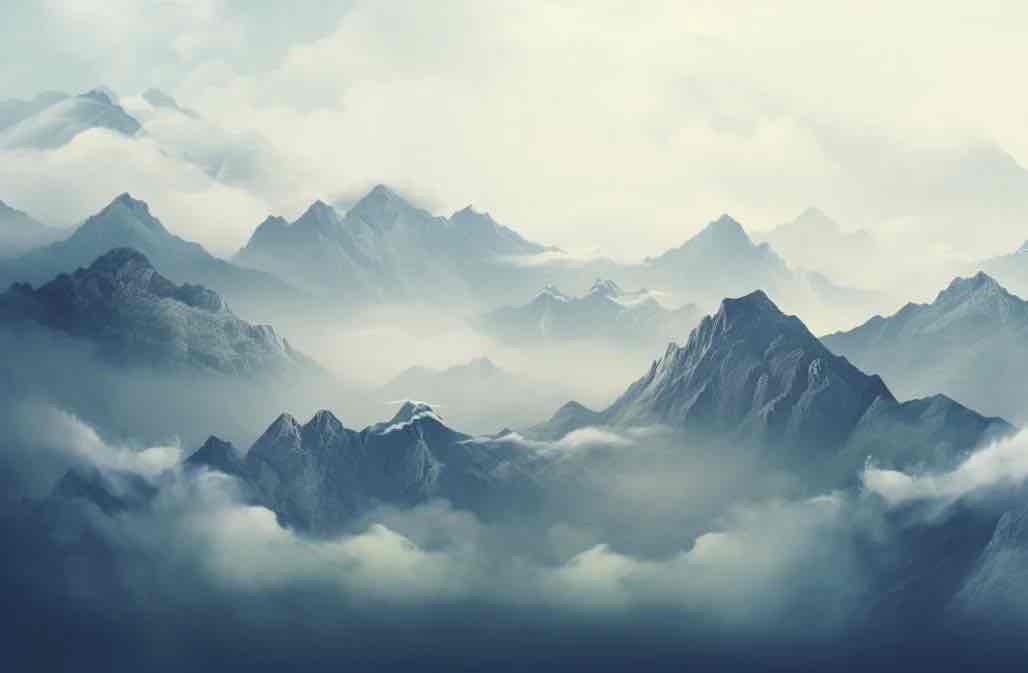 Montagnes Majestueuses - Illulart: Papier peint panoramique