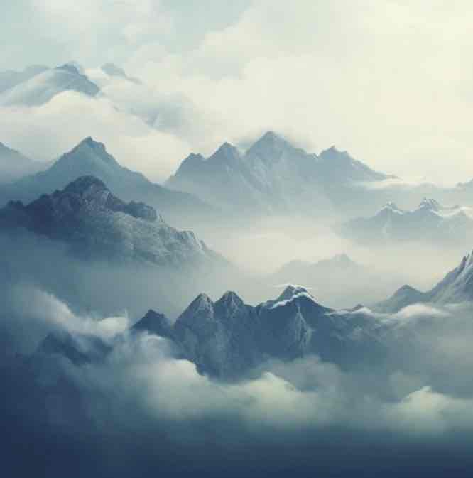 Montagnes Majestueuses - Illulart: Papier peint panoramique