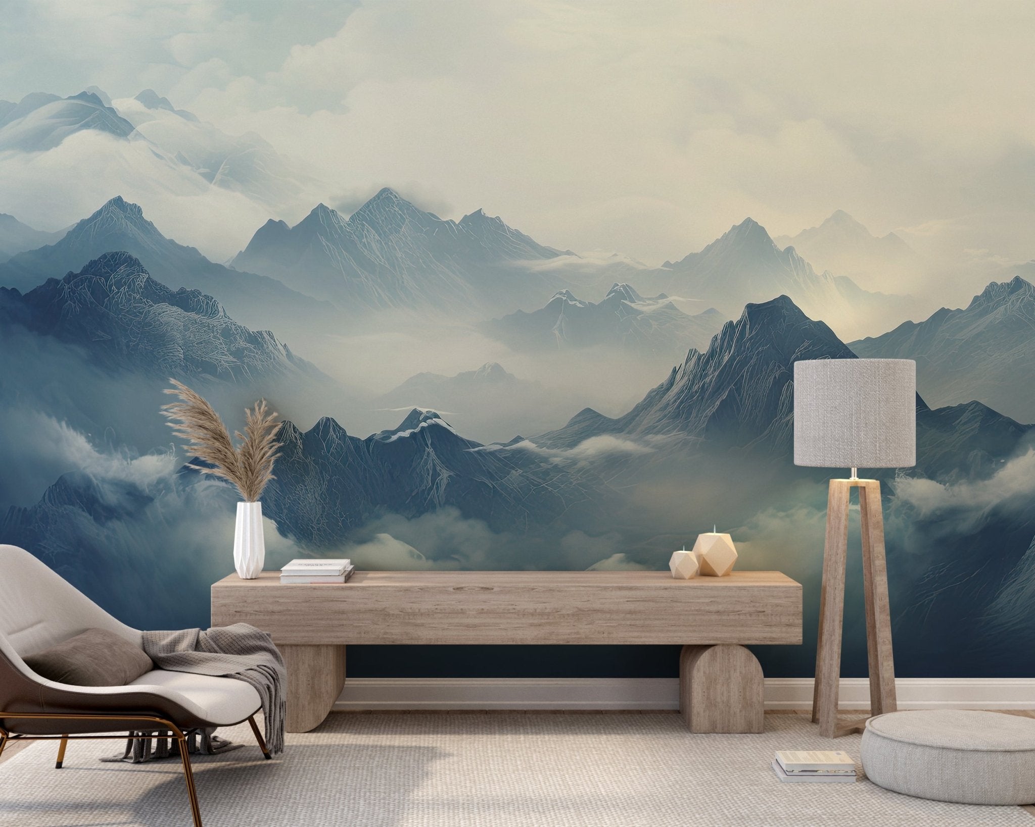 Montagnes Majestueuses - Illulart: Papier peint panoramique