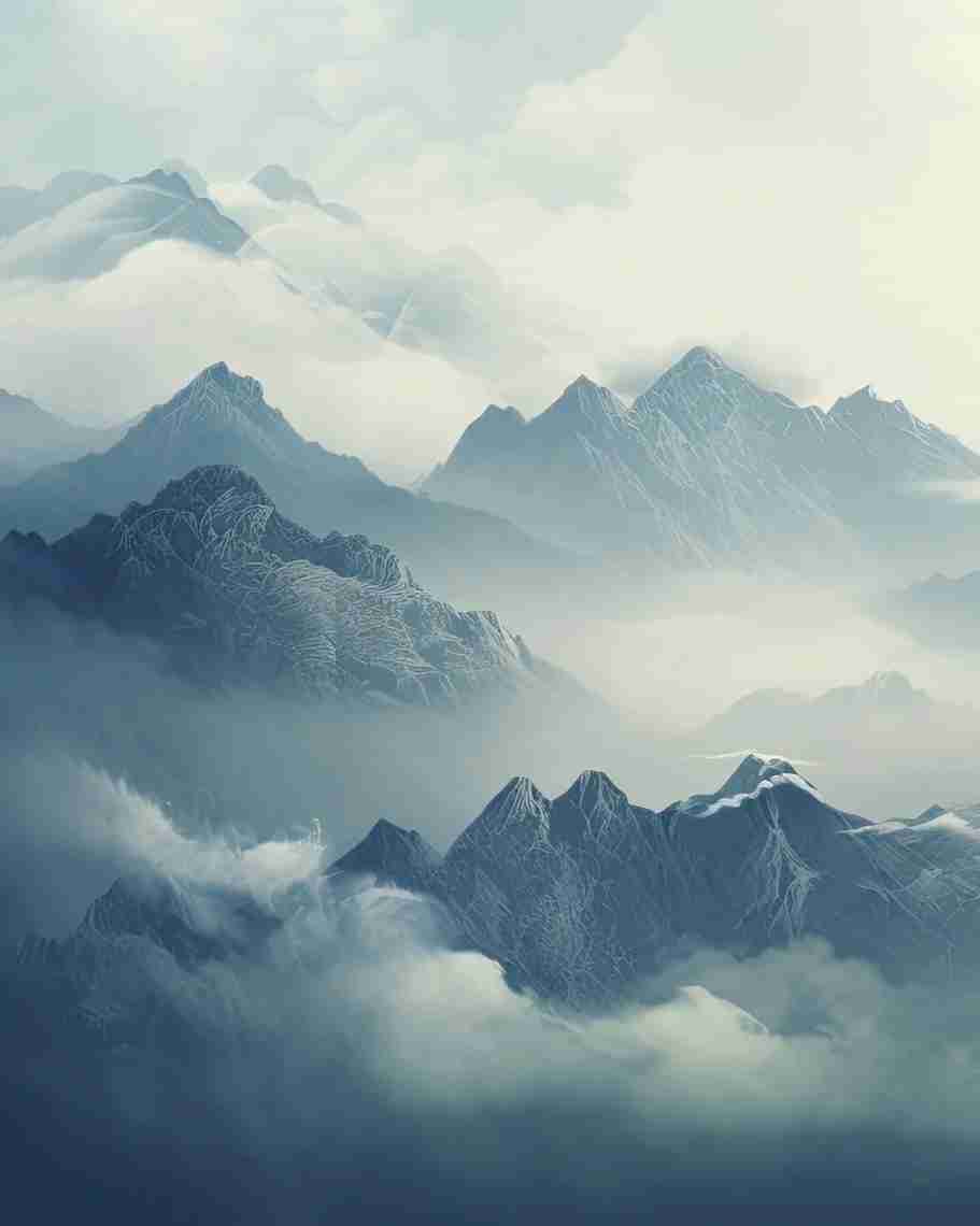 Montagnes Majestueuses - Illulart: Papier peint panoramique