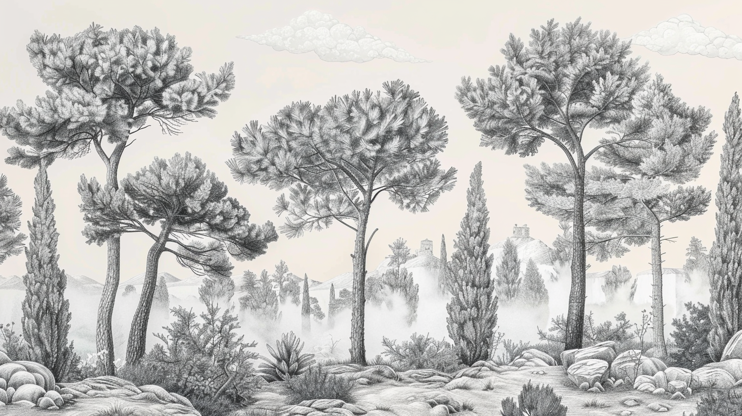Murmure des Pins sous Brume Matinale