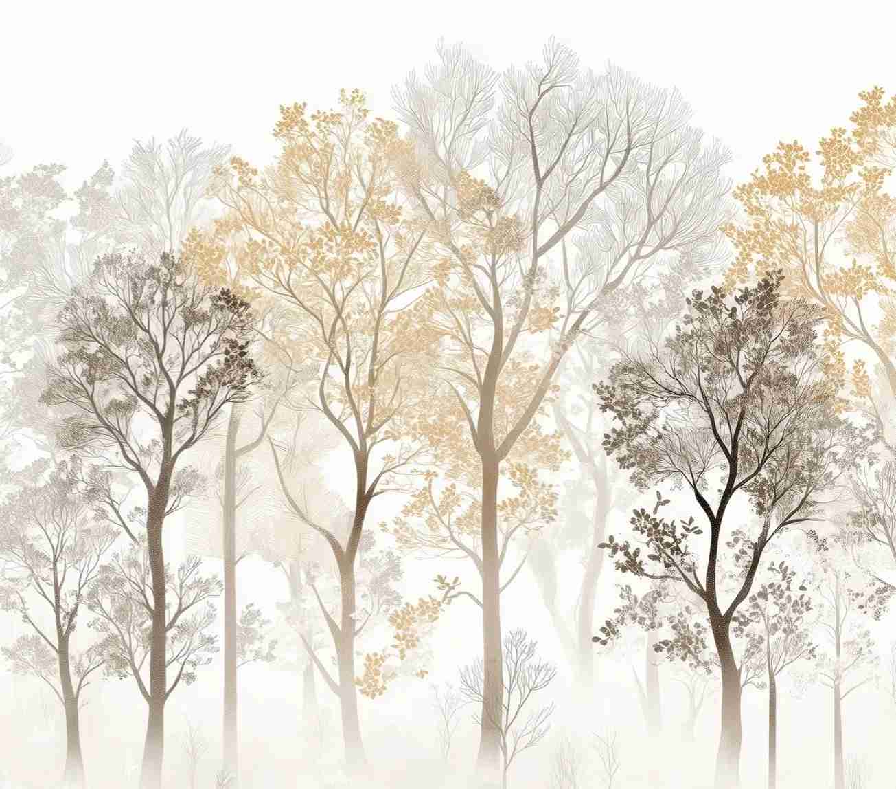 Mystère des Arbres : Papier Peint Panoramique aux Finitions Élégantes - Illulart: Papier peint panoramique