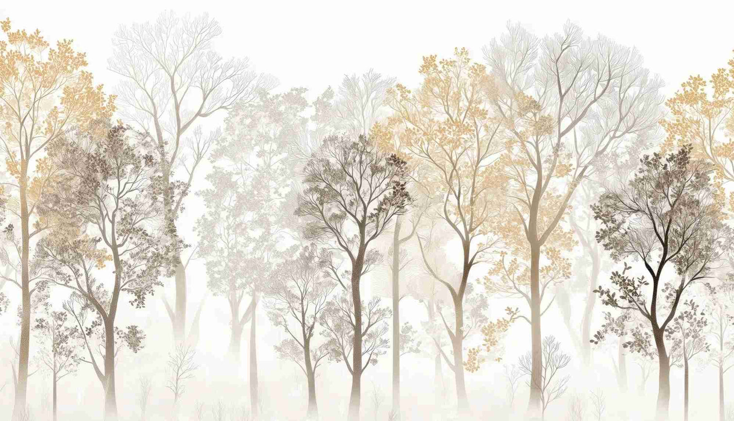 Mystère des Arbres : Papier Peint Panoramique aux Finitions Élégantes - Illulart: Papier peint panoramique