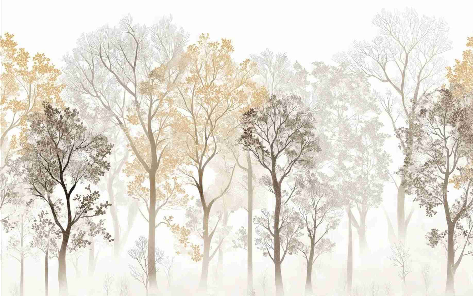 Mystère des Arbres : Papier Peint Panoramique aux Finitions Élégantes - Illulart: Papier peint panoramique