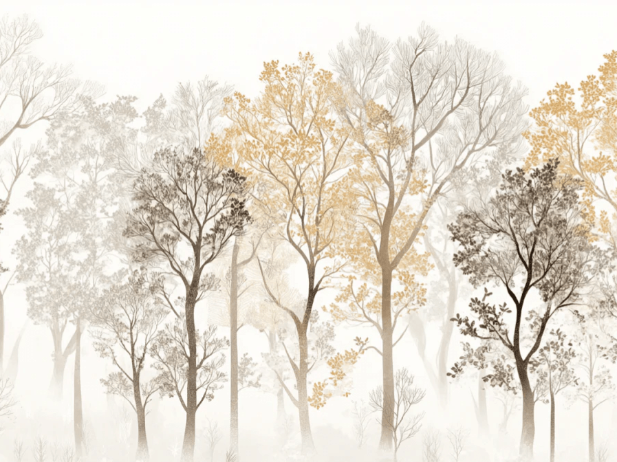 Mystère des Arbres : Papier Peint Panoramique aux Finitions Élégantes - Illulart: Papier peint panoramique