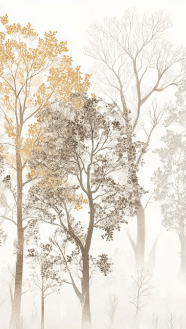 Mystère des Arbres : Papier Peint Panoramique aux Finitions Élégantes - Illulart: Papier peint panoramique