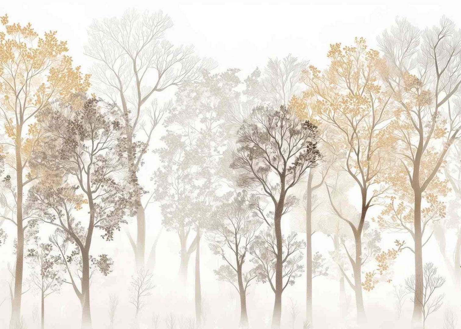Mystère des Arbres : Papier Peint Panoramique aux Finitions Élégantes - Illulart: Papier peint panoramique