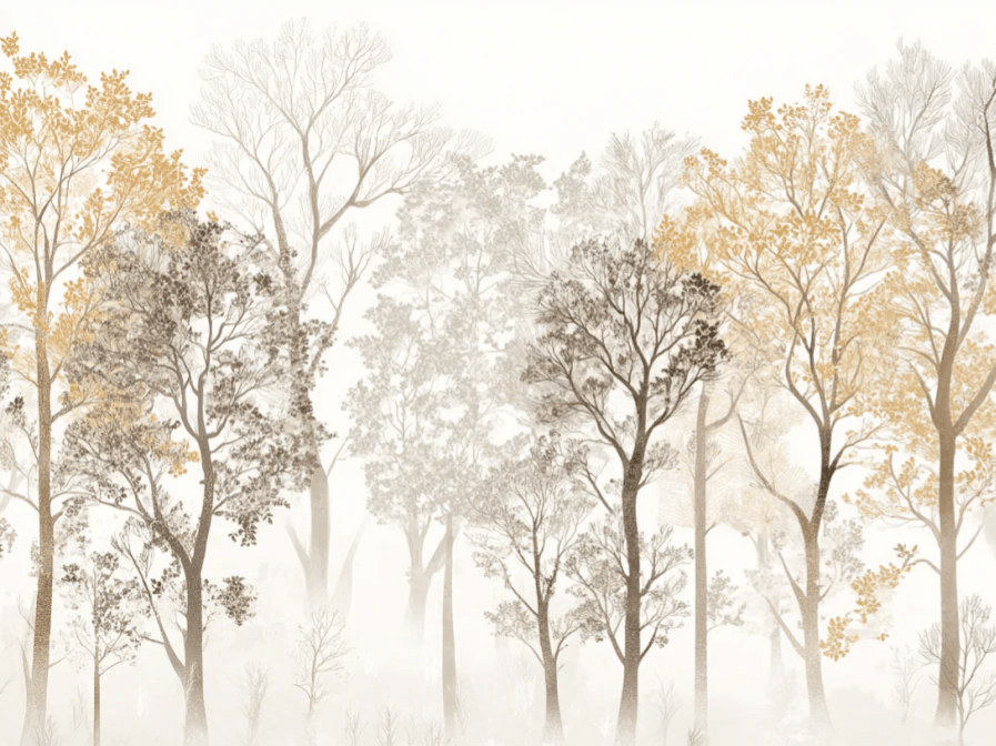 Mystère des Arbres : Papier Peint Panoramique aux Finitions Élégantes - Illulart: Papier peint panoramique