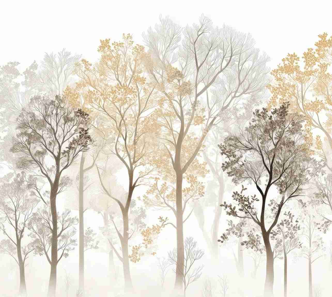 Mystère des Arbres : Papier Peint Panoramique aux Finitions Élégantes - Illulart: Papier peint panoramique