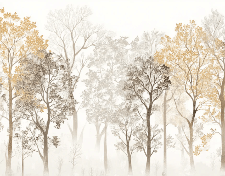 Mystère des Arbres : Papier Peint Panoramique aux Finitions Élégantes - Illulart: Papier peint panoramique