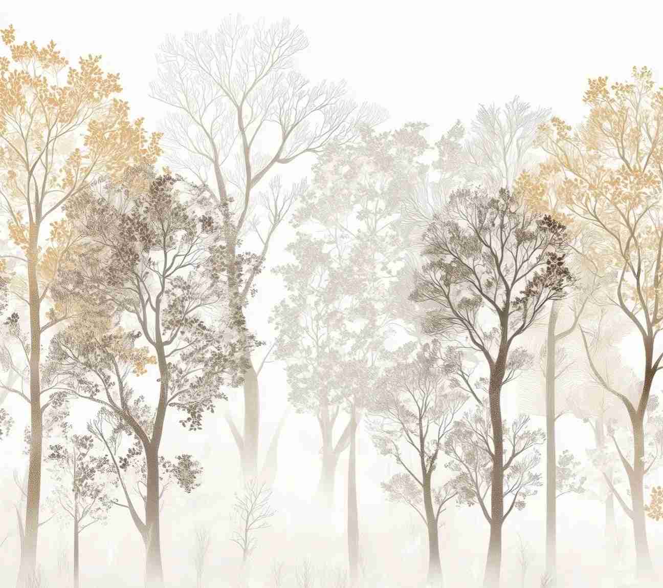 Mystère des Arbres : Papier Peint Panoramique aux Finitions Élégantes