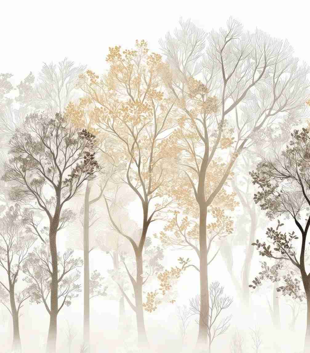 Mystère des Arbres : Papier Peint Panoramique aux Finitions Élégantes