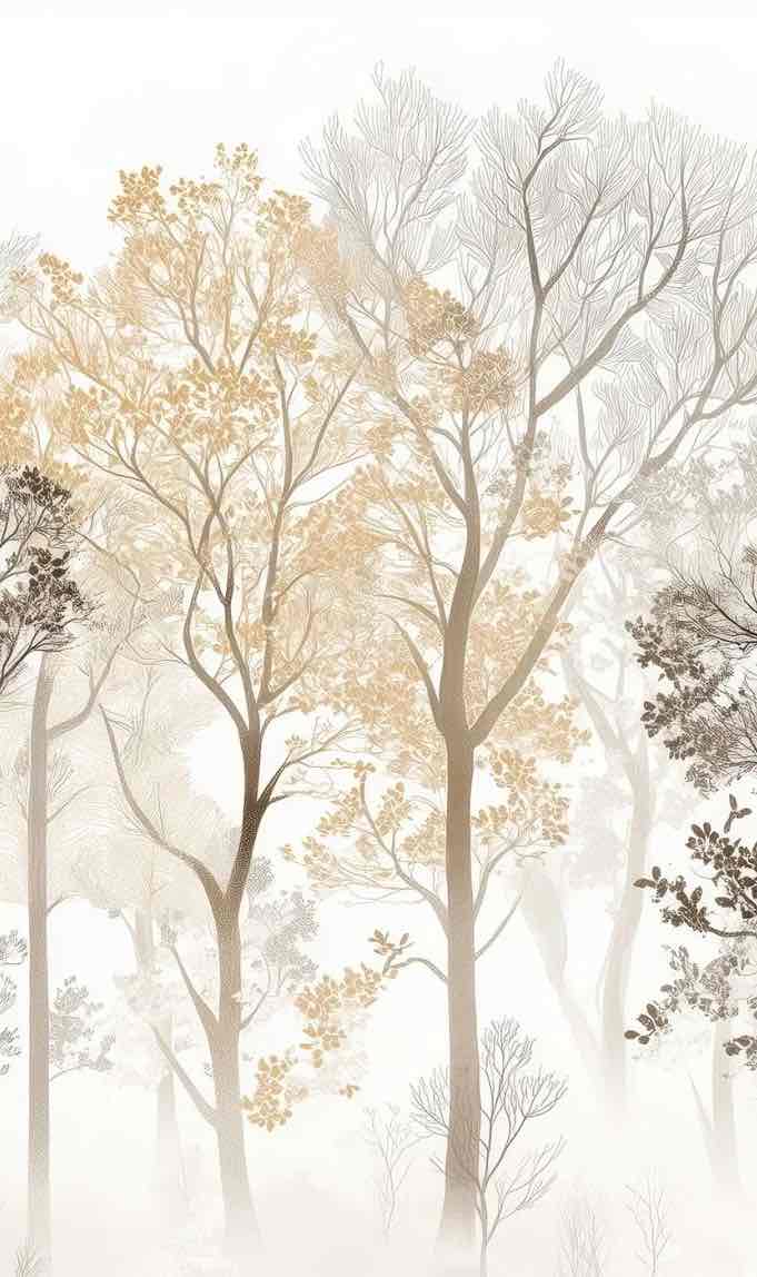 Mystère des Arbres : Papier Peint Panoramique aux Finitions Élégantes - Illulart: Papier peint panoramique
