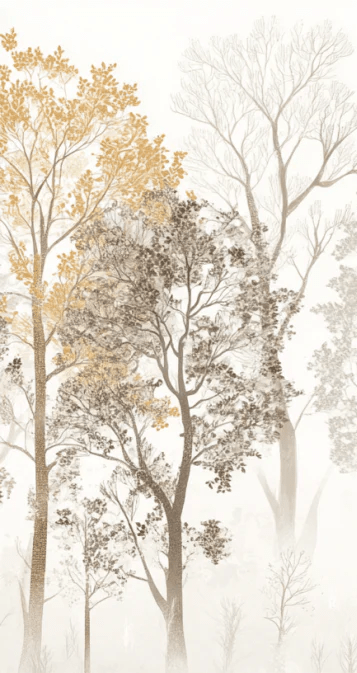 Mystère des Arbres : Papier Peint Panoramique aux Finitions Élégantes - Illulart: Papier peint panoramique