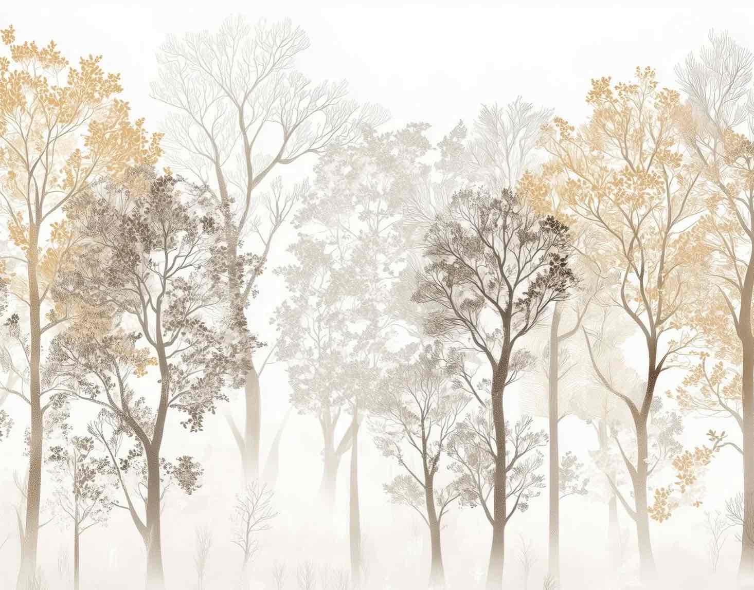 Mystère des Arbres : Papier Peint Panoramique aux Finitions Élégantes - Illulart: Papier peint panoramique