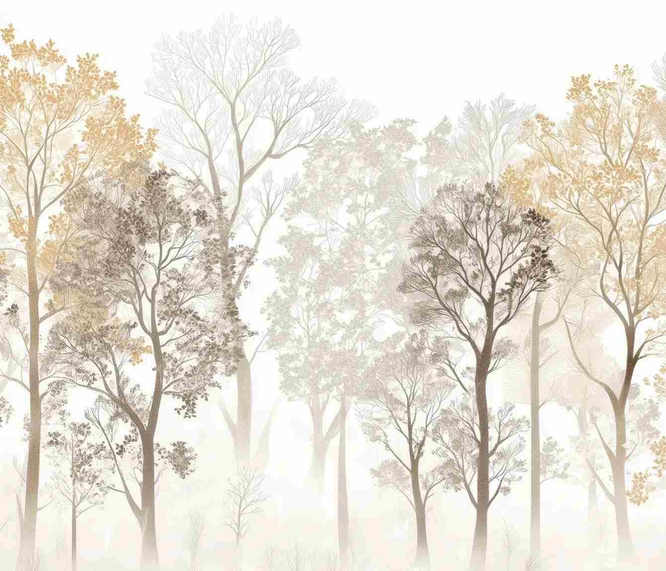 Mystère des Arbres : Papier Peint Panoramique aux Finitions Élégantes - Illulart: Papier peint panoramique