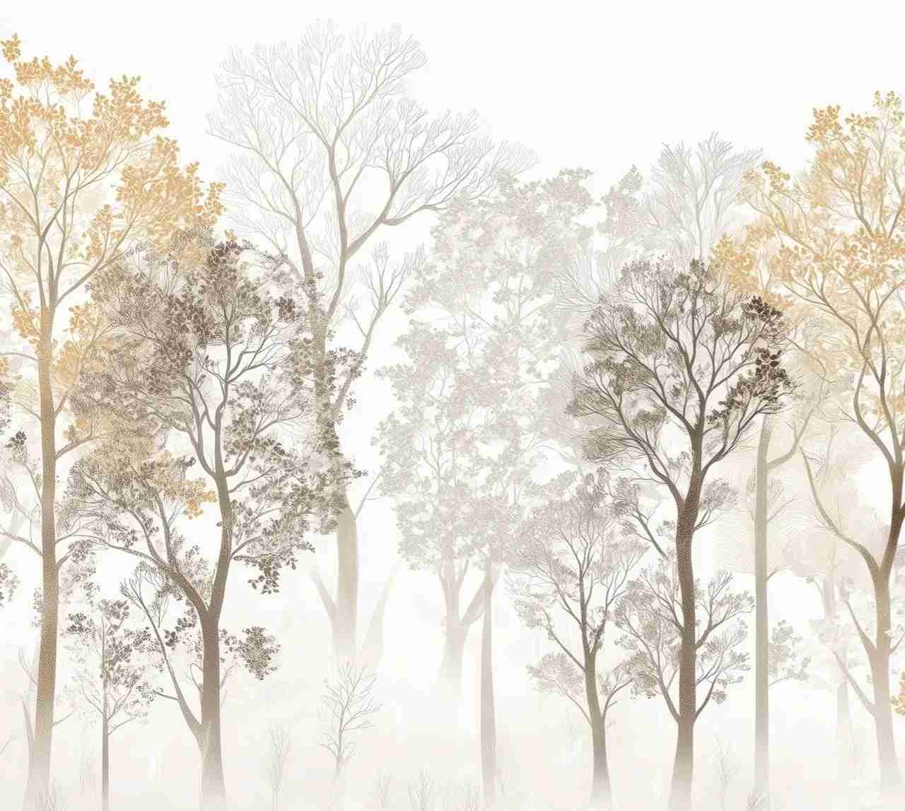 Mystère des Arbres : Papier Peint Panoramique aux Finitions Élégantes - Illulart: Papier peint panoramique