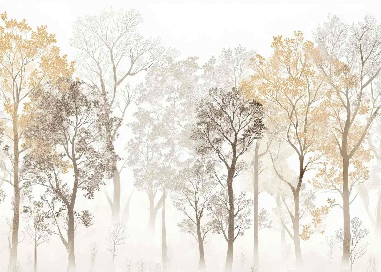 Mystère des Arbres : Papier Peint Panoramique aux Finitions Élégantes - Illulart: Papier peint panoramique