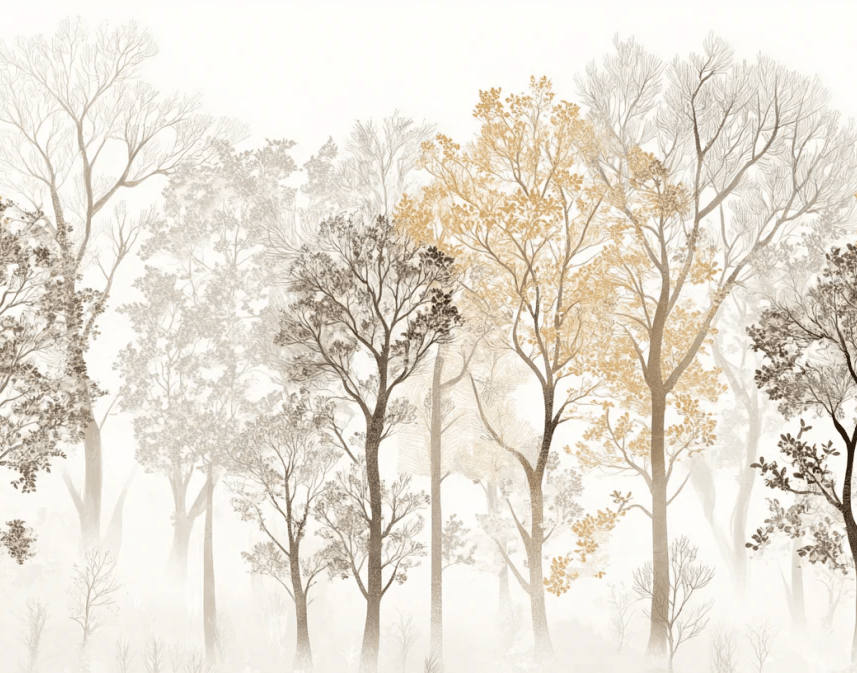 Mystère des Arbres : Papier Peint Panoramique aux Finitions Élégantes - Illulart: Papier peint panoramique