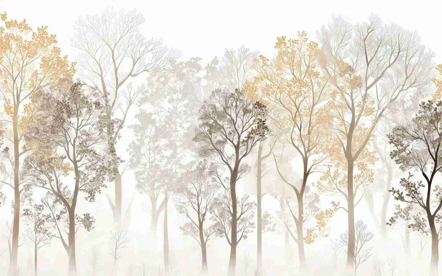 Mystère des Arbres : Papier Peint Panoramique aux Finitions Élégantes - Illulart: Papier peint panoramique