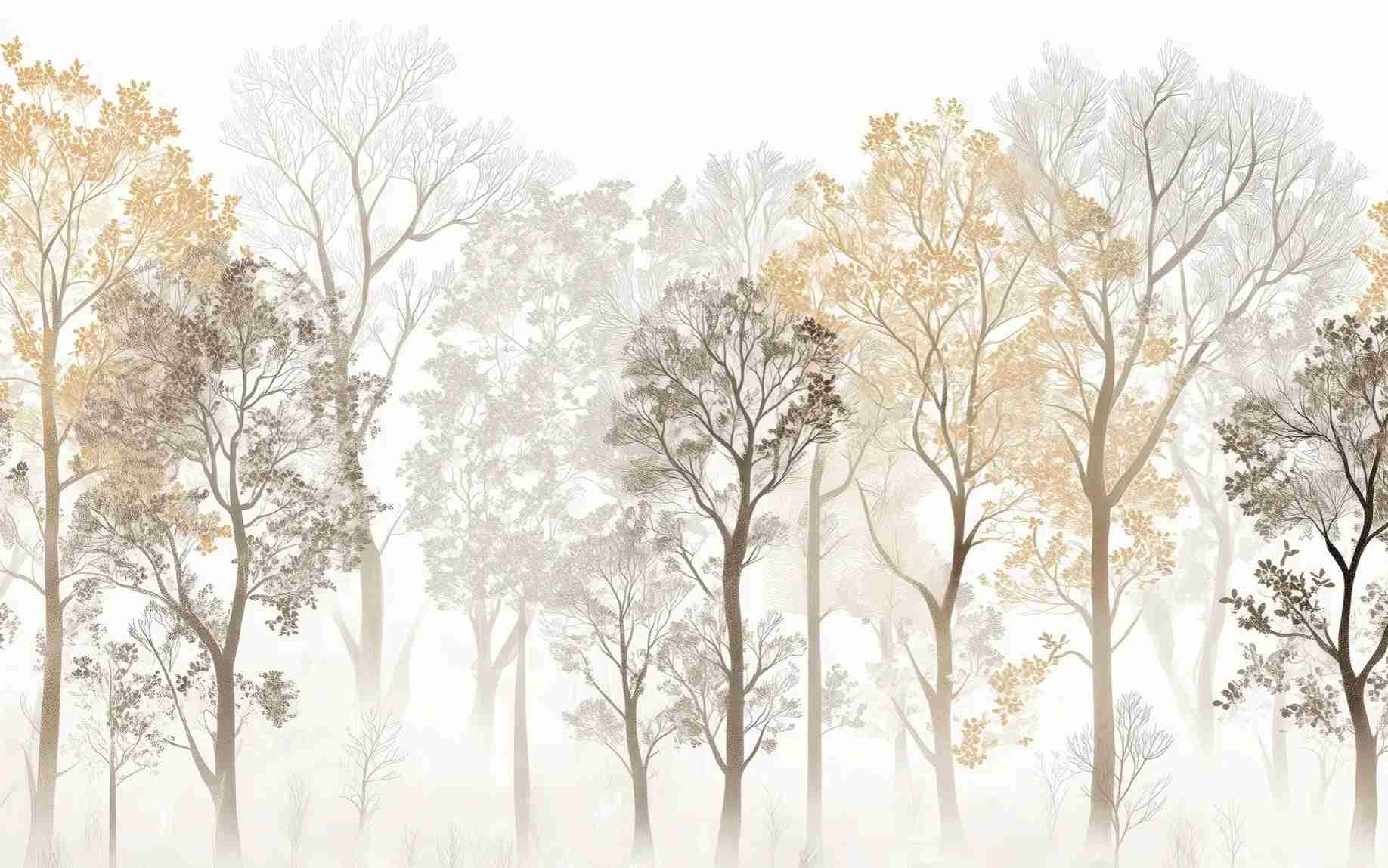 Mystère des Arbres : Papier Peint Panoramique aux Finitions Élégantes