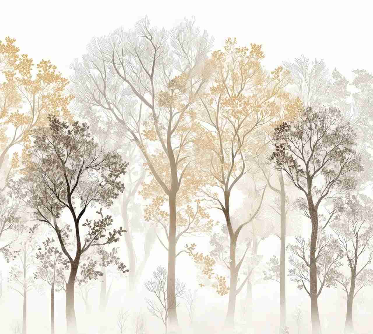 Mystère des Arbres : Papier Peint Panoramique aux Finitions Élégantes - Illulart: Papier peint panoramique