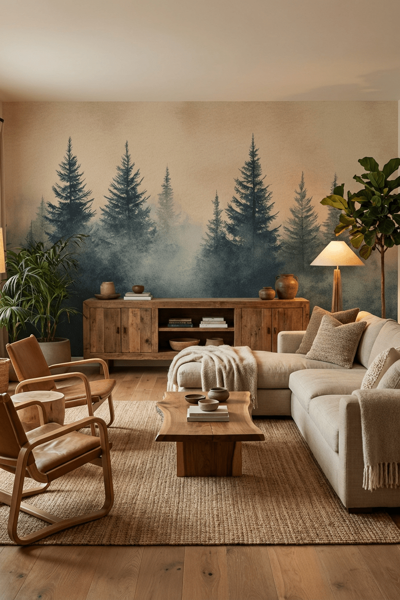 Mystères des Sapins - Illulart: Papier peint panoramique