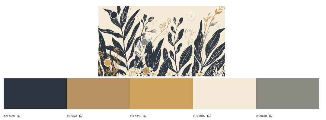 Nature Graphique – Élégance Botanique en Beige et Noir - Illulart: Papier peint panoramique
