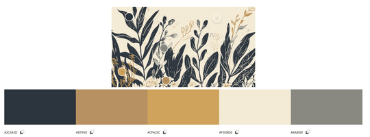 Nature Graphique – Élégance Botanique en Beige et Noir - Illulart: Papier peint panoramique