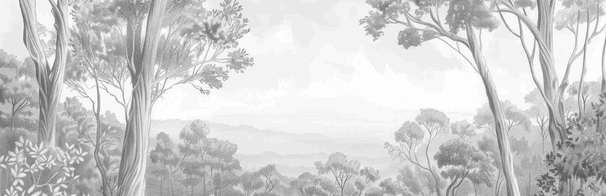 Nature intemporelle - Paysage en noir et blanc - Illulart: Papier peint panoramique