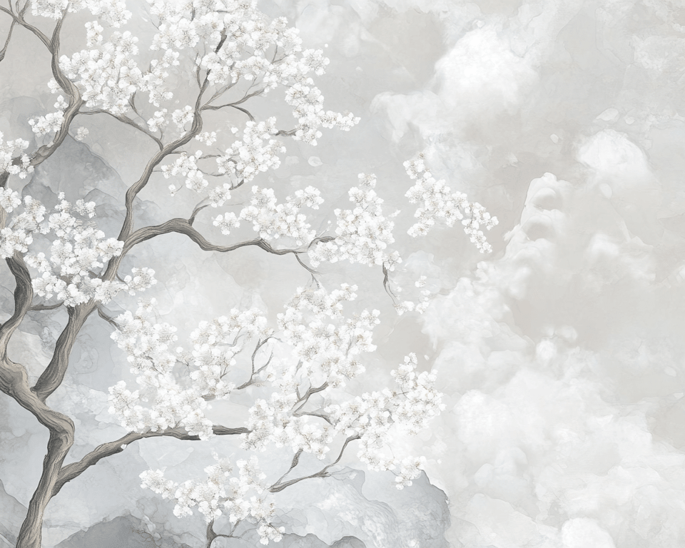 Nuages de Cerisiers - Illulart: Papier peint panoramique