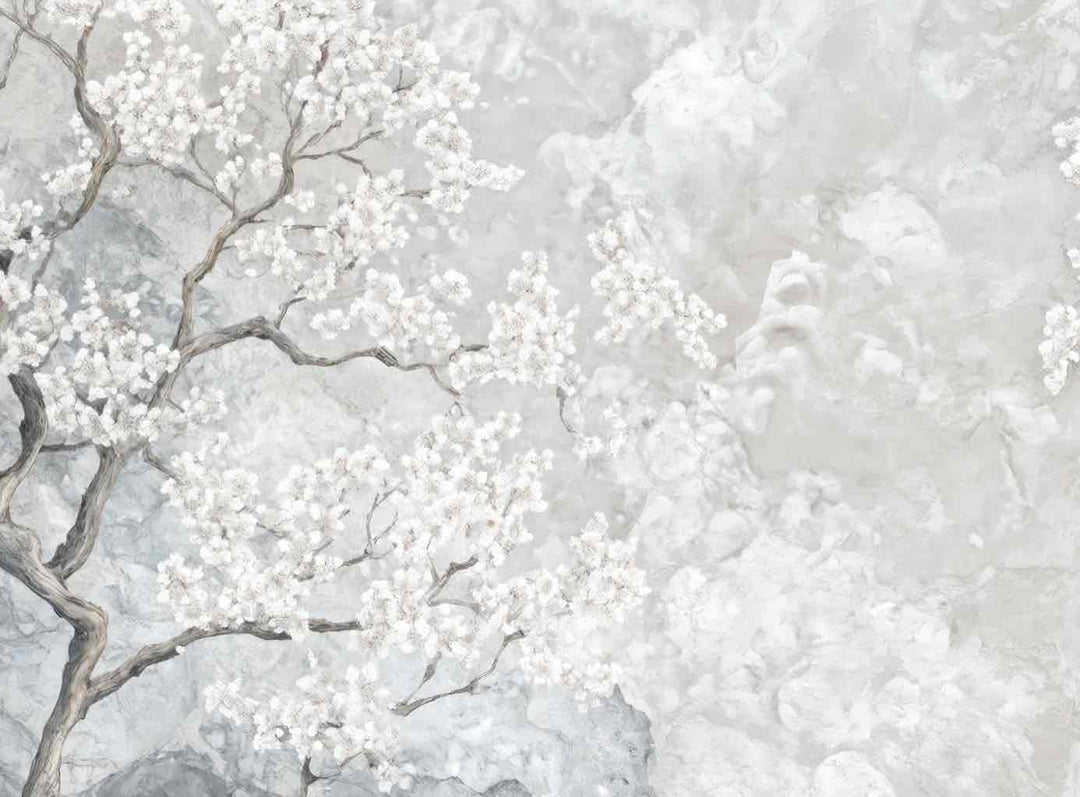 Nuages de Cerisiers : Papier Peint Panoramique Floral et Poétique - Illulart: Papier peint panoramique