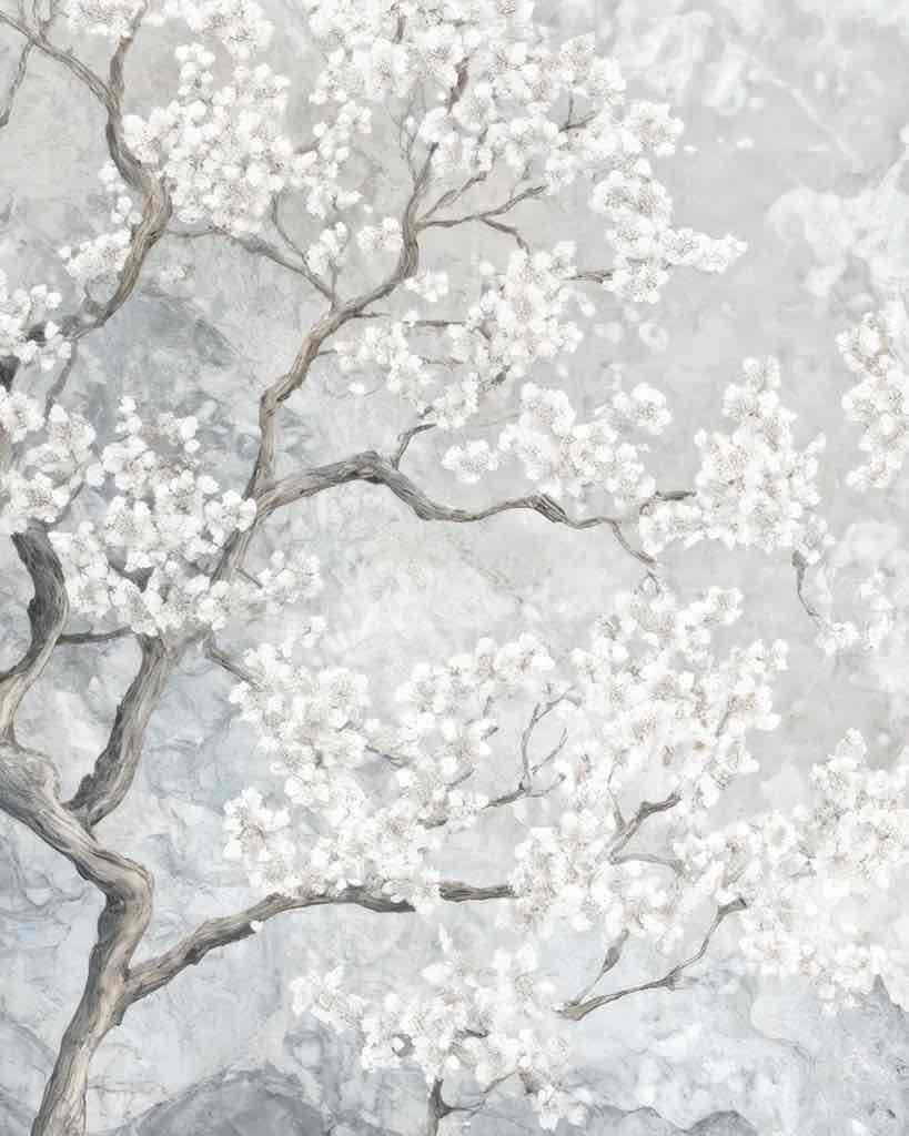 Nuages de Cerisiers : Papier Peint Panoramique Floral et Poétique - Illulart: Papier peint panoramique