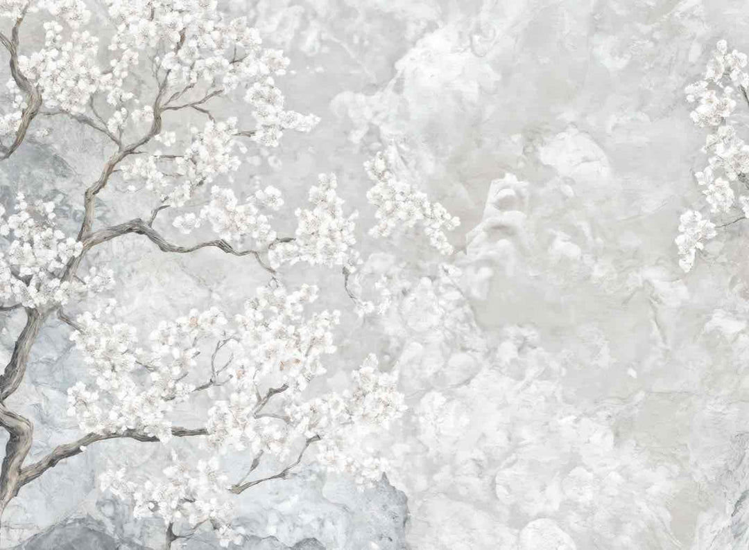 Nuages de Cerisiers : Papier Peint Panoramique Floral et Poétique - Illulart: Papier peint panoramique