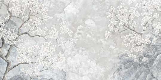 Nuages de Cerisiers : Papier Peint Panoramique Floral et Poétique - Illulart: Papier peint panoramique