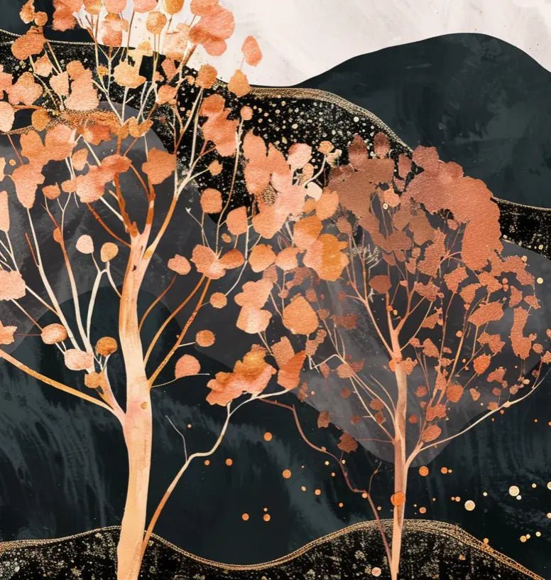 Nuit Étoilée en Forêt d'Ambre - Illulart: Papier peint panoramique