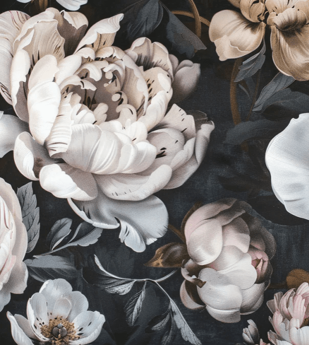 Nuit Fleurie : Papier Peint Panoramique aux Touches de Rose Poudré - Illulart: Papier peint panoramique