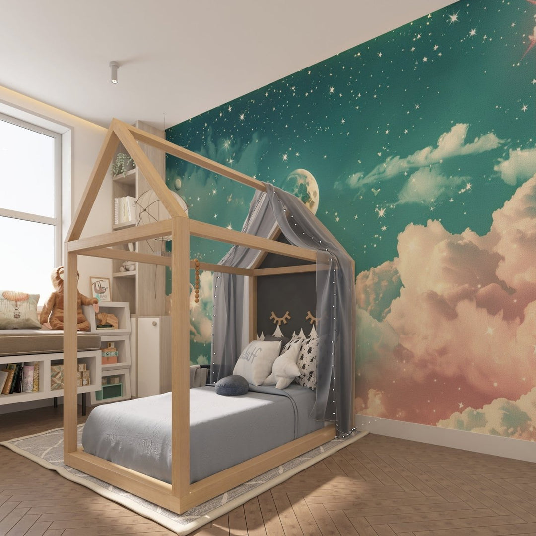 Nuit magique: Revêtement Mural Étoilé pour les Jeunes Rêveurs - Illulart: Papier peint panoramique